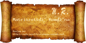 Matriszottó Romána névjegykártya